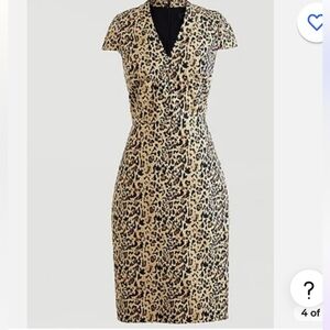 NWT JCREW $168 V-neck sheath dress in leopard print Sz4 AK630